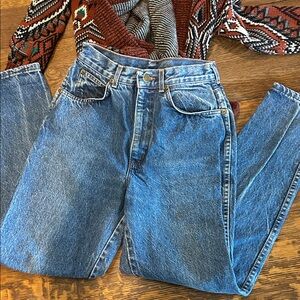 Chic Perfect high waist vintage Classic Blue Denim Jeans